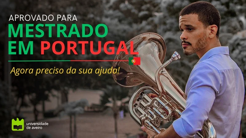 Aprovado para Mestrado em Portugal, músico de Santana do Matos cria campanha para realizar sonho