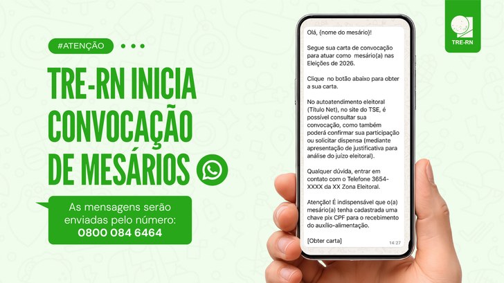 TRE-RN inicia a convocação de mesários nesta sexta (24)